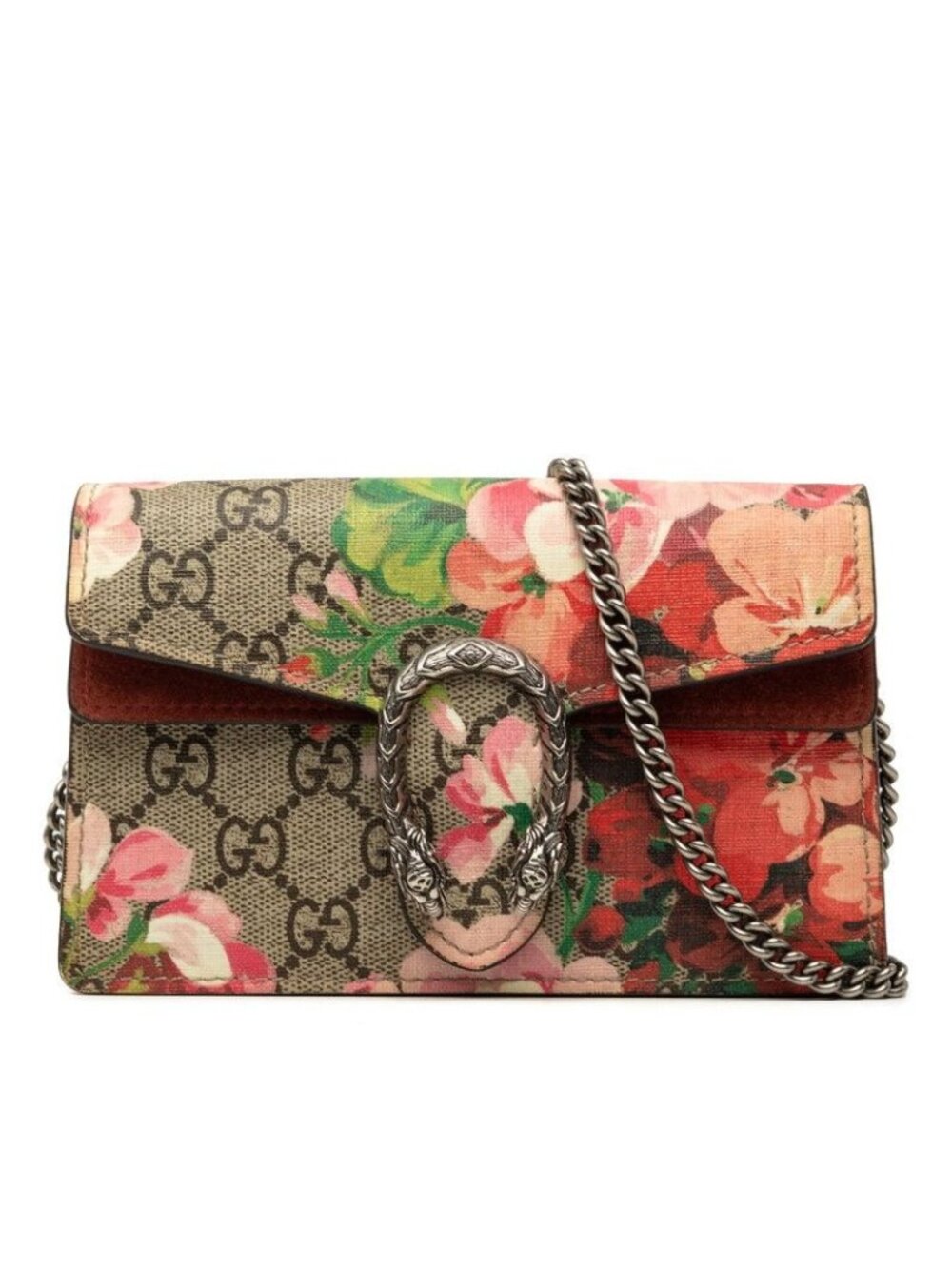 Gucci GG Blooms Dionysus Flower Mini Shoulder Bag Pochette Chain Multicolor